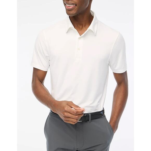 NWT J.Crew Performance Short Sleeve Polo Shirt In White Size XXL - Picture 1 of 6